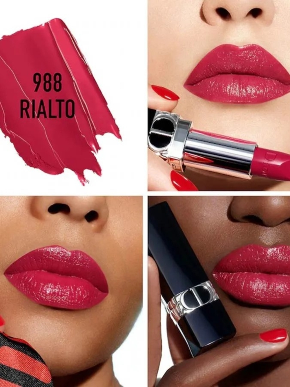 Dior Rouge Lipstick 988 Rialto - Tester Refillable- New No Box
